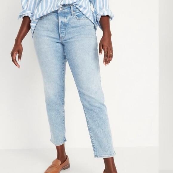 Old Navy OG Straight High Rise Jeans light wash women’s plus size 30 - Picture 1 of 12